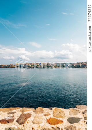 Black sea and Sozopol old town in Bulgaria 74374252
