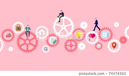 Gear / Gear and People's Everyday Life (IT / Technology / Business Image) Vector Banner Illustration Gear / Gear and People's Everyday Life (IT / Technology / Business Image) Vector Banner Illustration 74374303