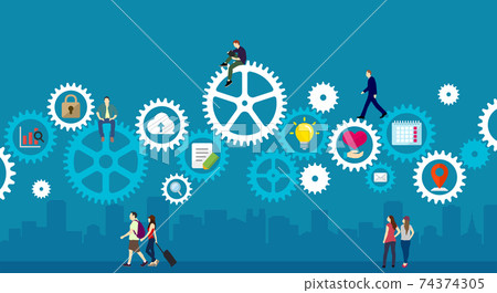 Gear / Gear and People's Everyday Life (IT / Technology / Business Image) Vector Banner Illustration Gear / Gear and People's Everyday Life (IT / Technology / Business Image) Vector Banner Illustration 74374305