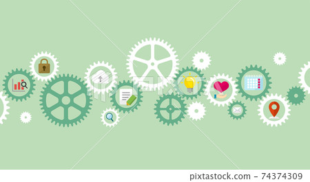 Gear / Gear and Icon (IT / Technology / Business Image) Vector Banner Illustration 74374309