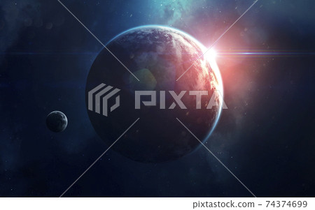 Space art, incredibly beautiful science fiction wallpaper. Endless universe. Elements of this image furnished by NASA 74374699
