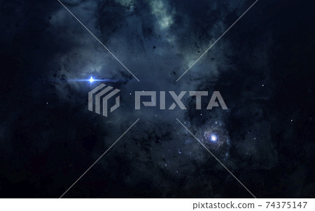 Science fiction space wallpaper, awesome nebula somewhere in dark deep space. Elements of this image furnished by NASA 74375147