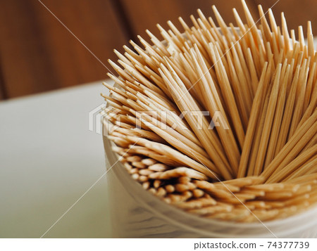 Toothpick background made of wood 74377739