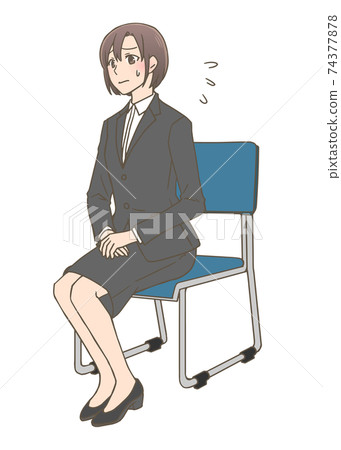 Job hunting woman interviewing diagonal angle tension Job hunting woman interviewing diagonal angle tension 74377878