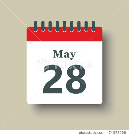 Icon day date 28 May, template calendar page Icon day date 28 May, template calendar page 74378966