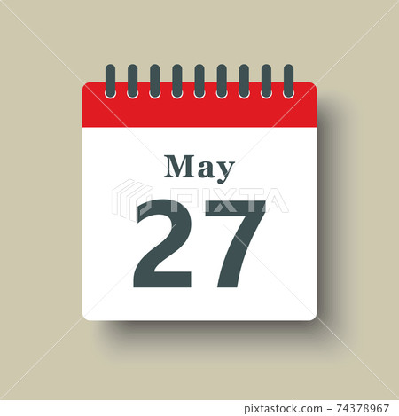 Icon day date 27 May, template calendar page 74378967
