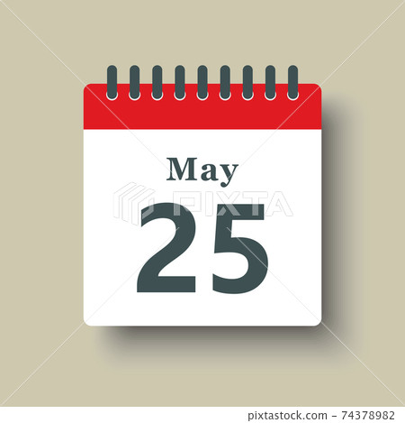 Icon day date 25 May, template calendar page 74378982