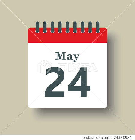 Icon day date 24 May, template calendar page Icon day date 24 May, template calendar page 74378984