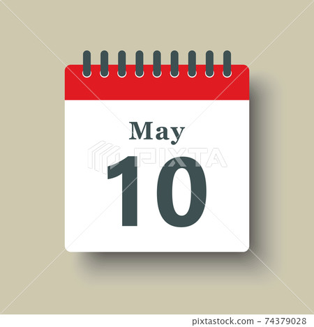 Icon day date 10 May, template calendar page 74379028