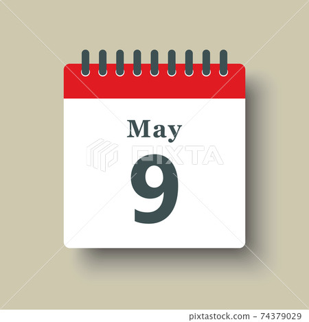 Icon day date 9 May, template calendar page Icon day date 9 May, template calendar page 74379029