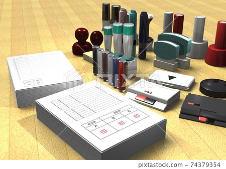 Stamp stamp, stamp stamp abolition, stamp removal stamp stamp abolition image (3DCG) 74379354