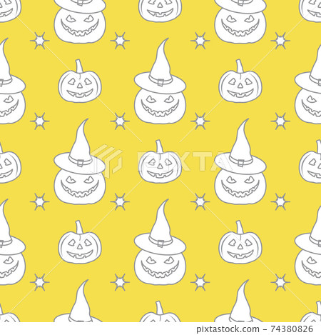 Halloween vector seamless pattern. Pumpkins. 74380826