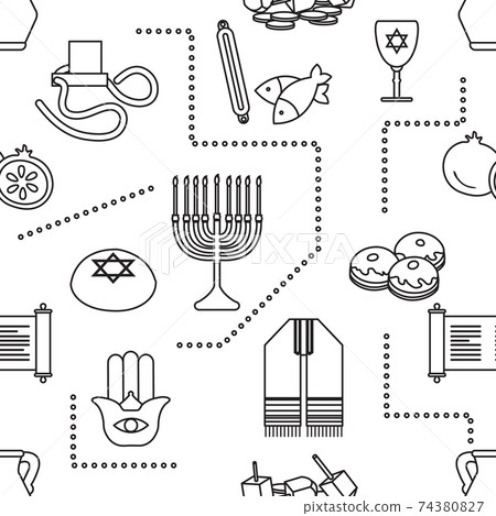 Vector Jewish Holiday Israel Traditional Festive 74380827