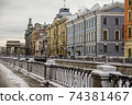 Griboyedov canal in St. Petersburg in winter 74381467
