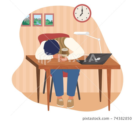 Sleepy At Office Desk Sleepy At Office Desk