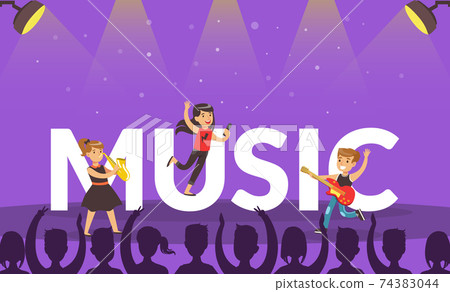 Children Playing Music Banner, Kids Performing with Musical Instruments Cartoon Vector Illustration Children Playing Music Banner, Kids Performing with Musical Instruments Cartoon Vector Illustration 74383044