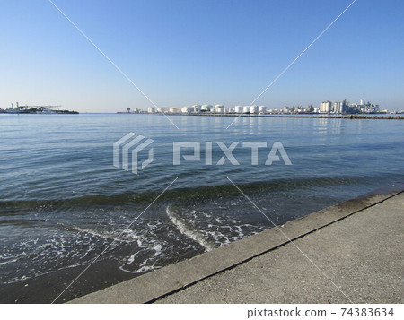 Scenery of port town 74383634