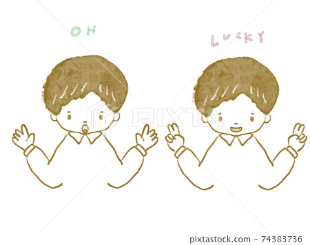 男孩的面部表情插圖 男孩的面部表情插圖 74383736