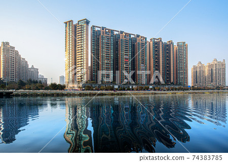 Asia, China, Guangzhou, Aerial View, river,Building 74383785