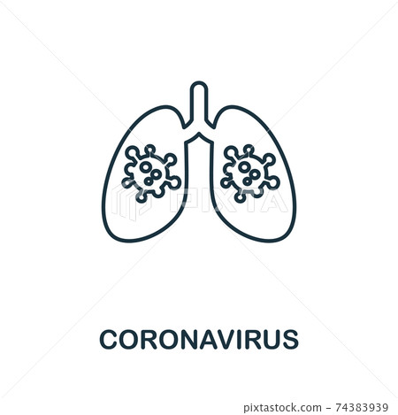 Coronavirus icon. Simple line element Coronavirus symbol for templates, web design and infographics Coronavirus icon. Simple line element Coronavirus symbol for templates, web design and infographics 74383939
