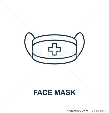 Face Mask icon. Simple illustration from coronavirus collection. Creative Face Mask icon for web design, templates, infographics and more Face Mask icon. Simple illustration from coronavirus collection. Creative Face Mask icon for web design, templates, infographics and more 74383982