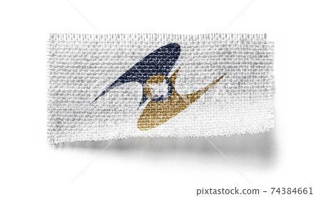 Eurasian Economic Union flag on a piece of cloth on a white background Eurasian Economic Union flag on a piece of cloth on a white background 74384661