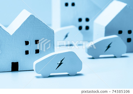 EV car house town 74385106