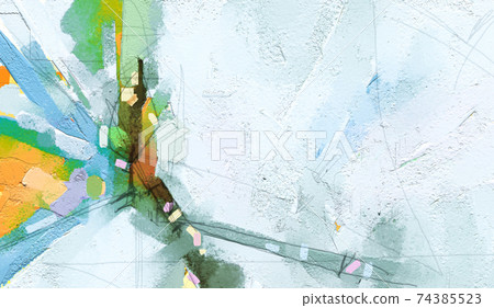 Abstract colorful oil painting on canvas texture. Hand drawn brush stroke, oil color paintings background. Modern art oil paintings with yellow, red color. Abstract contemporary art for background Abstract colorful oil painting on canvas texture. Hand drawn brush stroke, oil color paintings background. Modern art oil paintings with yellow, red color. Abstract contemporary art for background 74385523