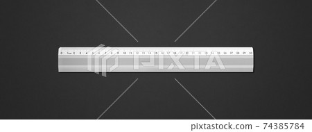 Metal ruler isolated on black background Metal ruler isolated on black background 74385784