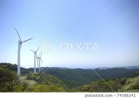 Wind power generation in the Aoyama Highlands, Mie Prefecture 74386241