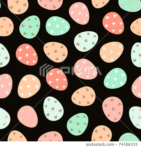 Decorated Easter eggs seamless pattern. Easter eggs background Decorated Easter eggs seamless pattern. Easter eggs background 74386335