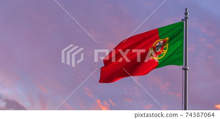3d rendering of the national flag of the Portugal 74387064