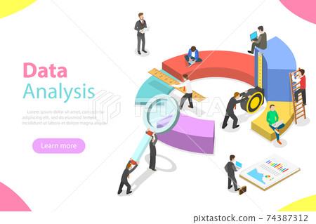 Data analysis flat isometric vector concept. - Stock Illustration ...