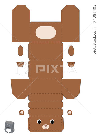 Party favor box bear design for for sweets, candies, small presents, bakery. Package template, great design for any purposes, birthdays, baby showers. Vector stock illustration. Party favor box bear design for for sweets, candies, small presents, bakery. Package template, great design for any purposes, birthdays, baby showers. Vector stock illustration. 74387402