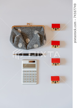 Home, calculator and wallet image 74387749
