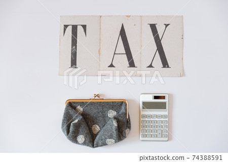 Calculator and wallet TAX letters Tax image Calculator and wallet TAX letters Tax image 74388591