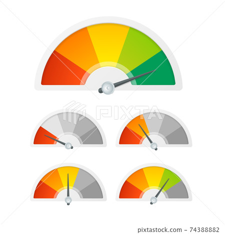 Realistic Detailed 3d Level Indicator Set. Vector - Stock Illustration ...