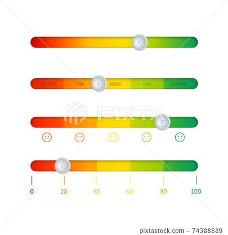 Realistic Detailed 3d Level Indicator Set. Vector - Stock Illustration ...