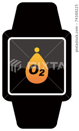 Vector illustration of smart watch Blood oxygen concentration icon 74389225