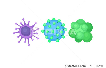 Various Virus, Microbe and Germs of Different Color and Shape Vector Set Various Virus, Microbe and Germs of Different Color and Shape Vector Set 74390291