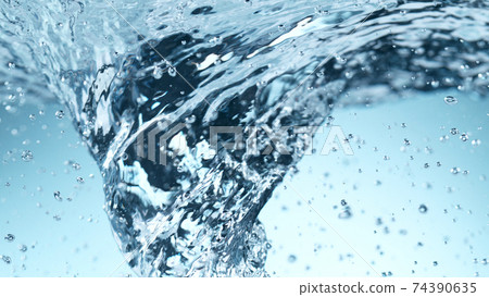 Detail of whirling water with bubbles Detail of whirling water with bubbles 74390635