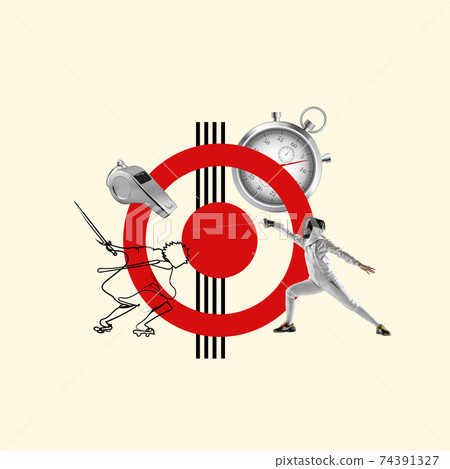 Modern design, contemporary art collage. Copyspace for design or text. Modern design, contemporary art collage. Copyspace for design or text. 74391327