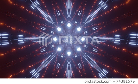 3D illustration of symmetric shiny ornament 74391579