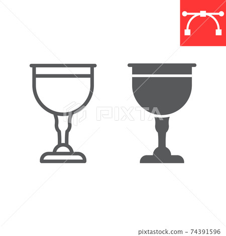 Jewish goblet line and glyph icon, rosh hashanah and Jewish cup, chalice sign vector graphics, editable stroke linear icon, eps 10. Jewish goblet line and glyph icon, rosh hashanah and Jewish cup, chalice sign vector graphics, editable stroke linear icon, eps 10. 74391596