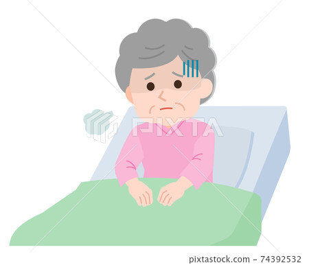 Illustration of an elderly woman in an... - Stock Illustration ...