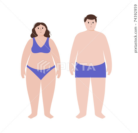 Obese woman and man 74392959