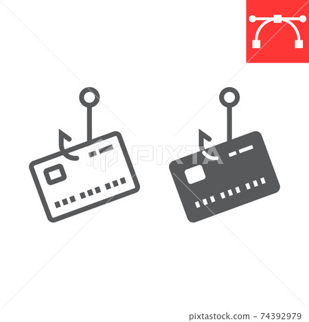 Banking scam line and glyph icon, security and phishing password, data theft sign vector graphics, editable stroke linear icon, eps 10. Banking scam line and glyph icon, security and phishing password, data theft sign vector graphics, editable stroke linear icon, eps 10. 74392979