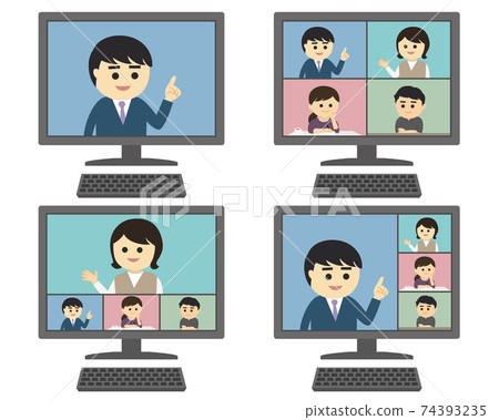 Telework PC screen person 74393235