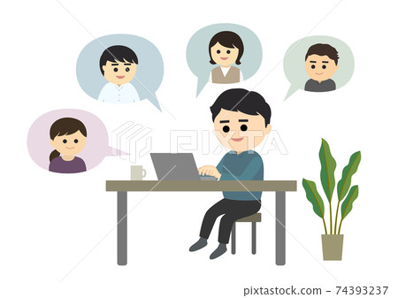 Man doing telework 74393237