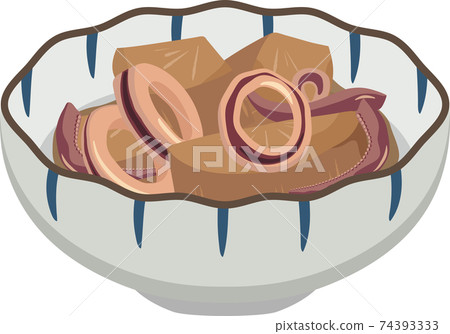 Japanese-style small bowl simmered radish and squid 74393333